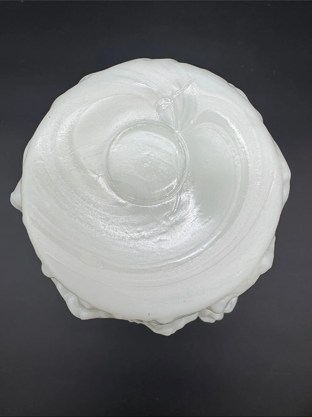 Vintage Gaudy Rose Lancaster White Milk Glass Vase 7 inch